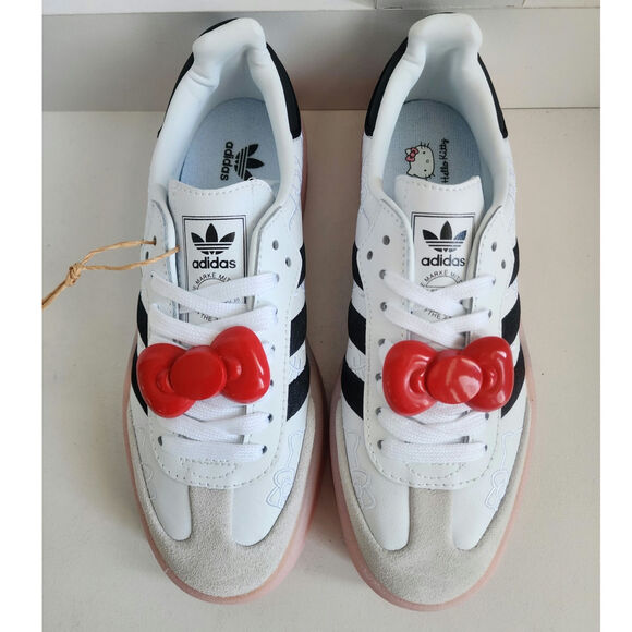 Adidas Hello Kitty HK x Sambae White Black Pink Red Bow Women's 7 NEW- IG4450 - Picture 4 of 12